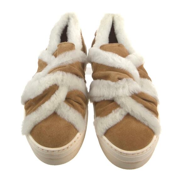 MAJE Suede Slip on Sneakers with Shearling Trim size 40 - Picture 2 of 8